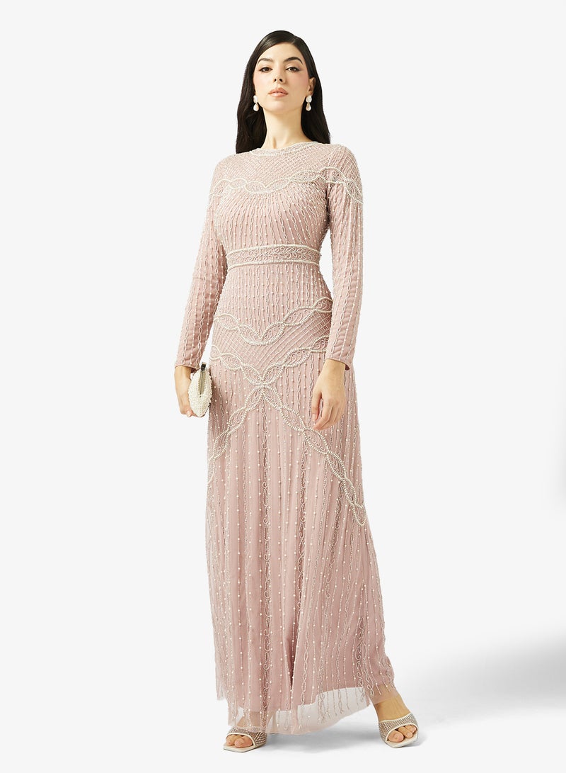 MARYISA Crew Neck Sequin Maxi Dress - Image 4